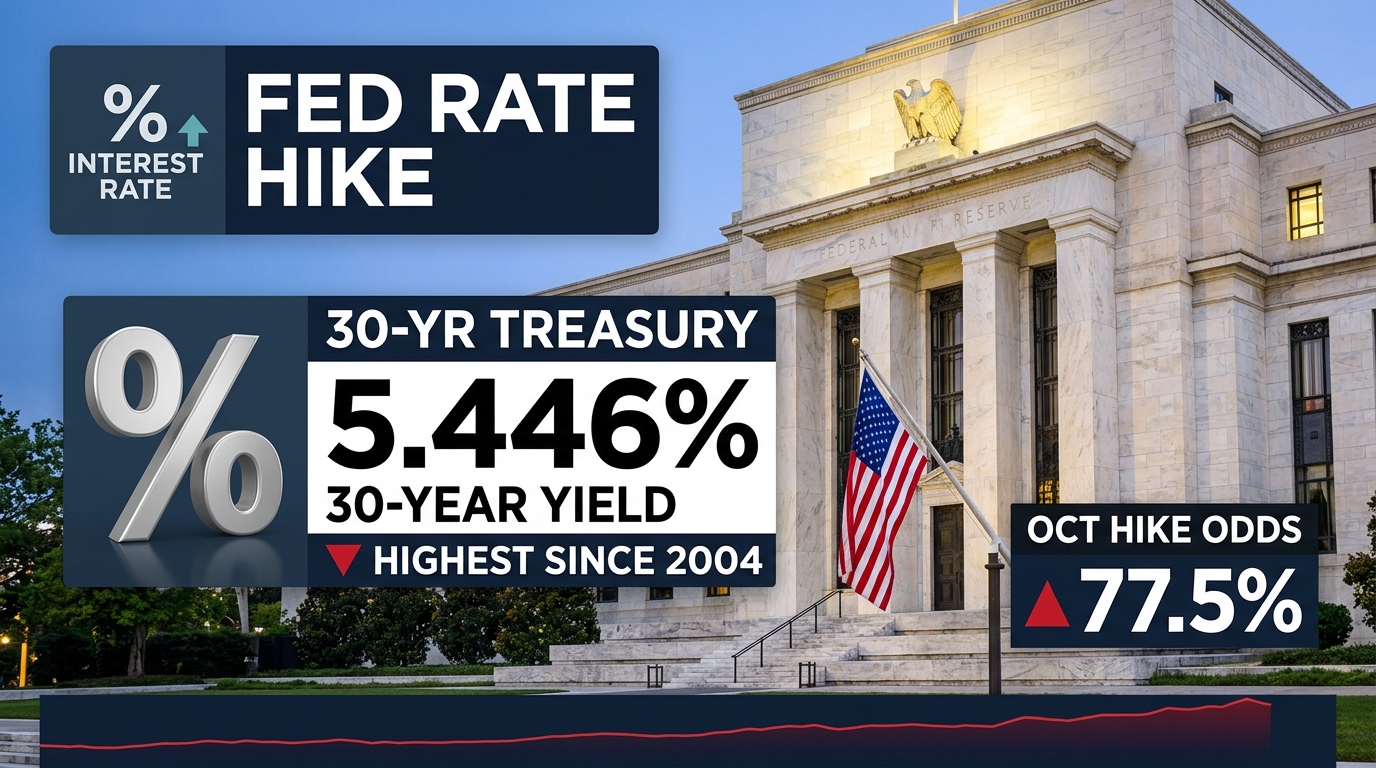 New York Fed's Williams Backs Another 2026 Rate Hike as October Odds Jump to 77.5% From 53% — 30-Year Yield Hits 5.446%, Highest Since 2004