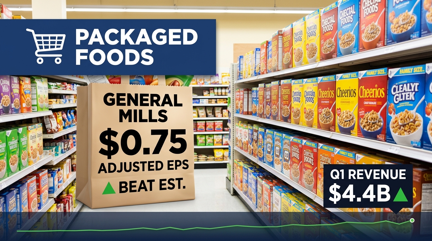 General Mills Q1 Fiscal 2027 EPS Beats at $0.75 — Stock Slips Despite Revenue Topping $4.4 Billion Estimate