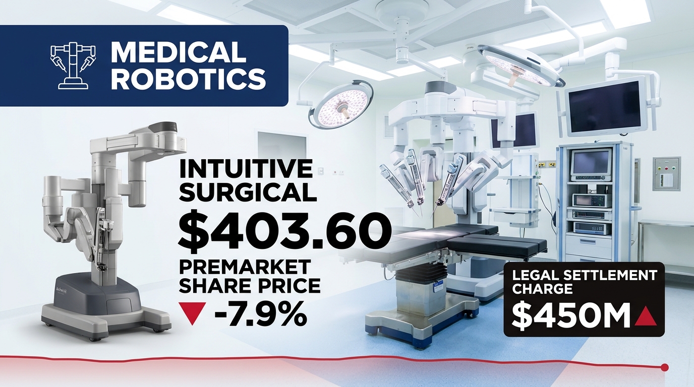 Intuitive Surgical Q3 2026 Adjusted EPS $3.00 on $3.05B Revenue, Up 22% — Shares Fall 7.9% After $450M da Vinci Legal Charge