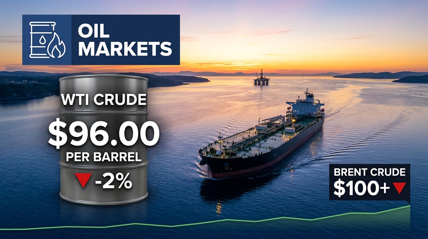 Oil Prices Slide Toward $96 as Iran Signals Hormuz Reopening Within 7 Days — Fourth Straight Session of Declines