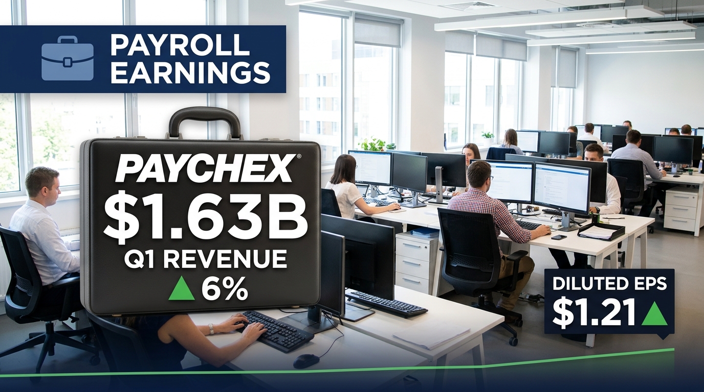 Paychex Q1 Fiscal 2027 Revenue Rises 6% to $1.63 Billion — Net Income Jumps 12% as PEO Segment Accelerates