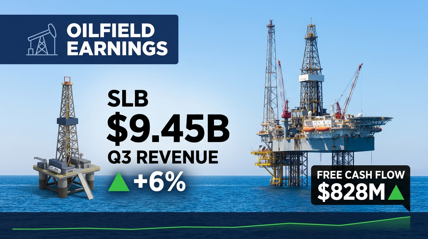 SLB Q3 2026 Revenue Rises 6% to $9.45B, Free Cash Flow $828M — North America Up 13% as Crude Holds Above $100