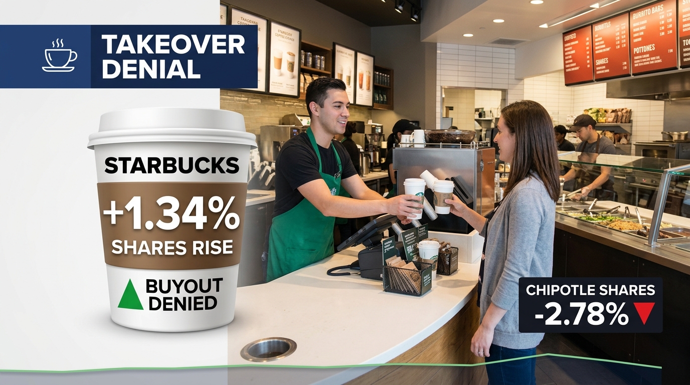 Starbucks Denies Chipotle Takeover Plan, Shares Rise 1.34% — Chipotle Falls 2.78% With Stock 20% Below Year-Ago Levels