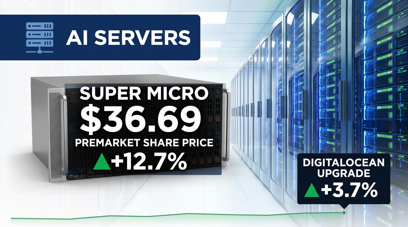 Super Micro Computer Surges 12.7% Premarket to $36.69 After Raising Quarterly Revenue Outlook — AI Server Demand Revives Infrastructure Trade