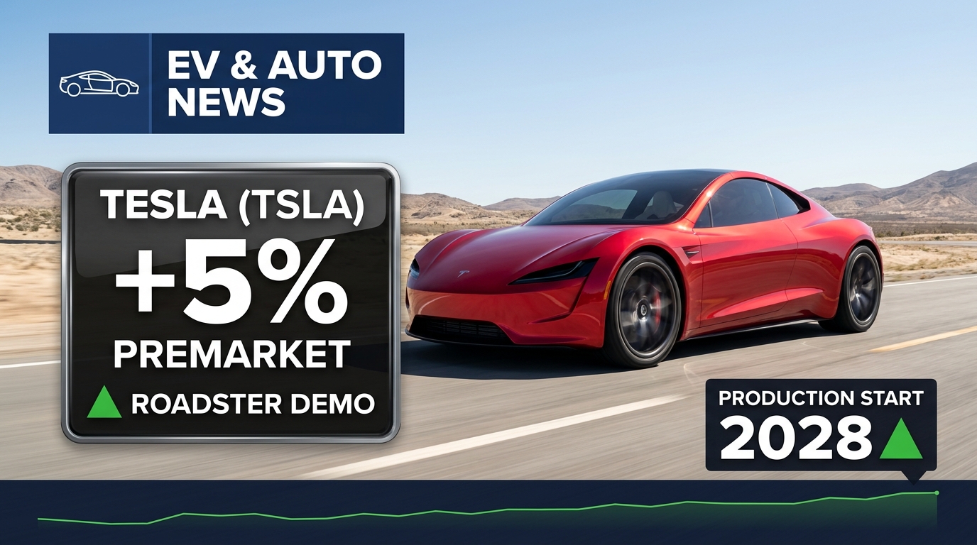 Tesla Rallies Nearly 5% Premarket on Roadster Jump Demo — Musk Sets 2028 Production Start After SpaceX Test-Site Event