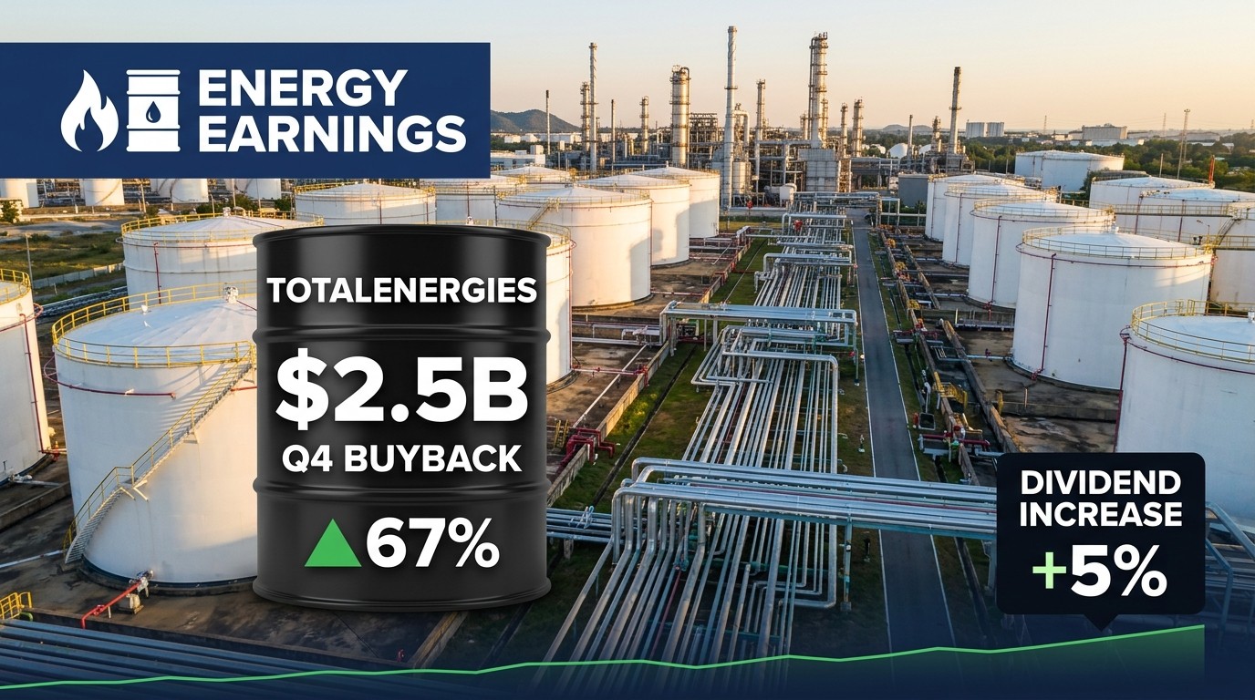 TotalEnergies Lifts Q4 2026 Buyback to $2.5B From $1.5B, Dividend Up 5% — Guides to Faster Production Growth Beyond 2030